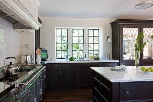 White Kitchen with Dark Cabinetry