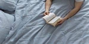 read a book in the bed