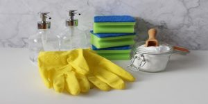extremely dirty shower cleaning tools